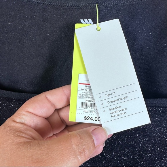 All in Motion Blue Crop Fitted Long Sleeve Top - Picture 4 of 6